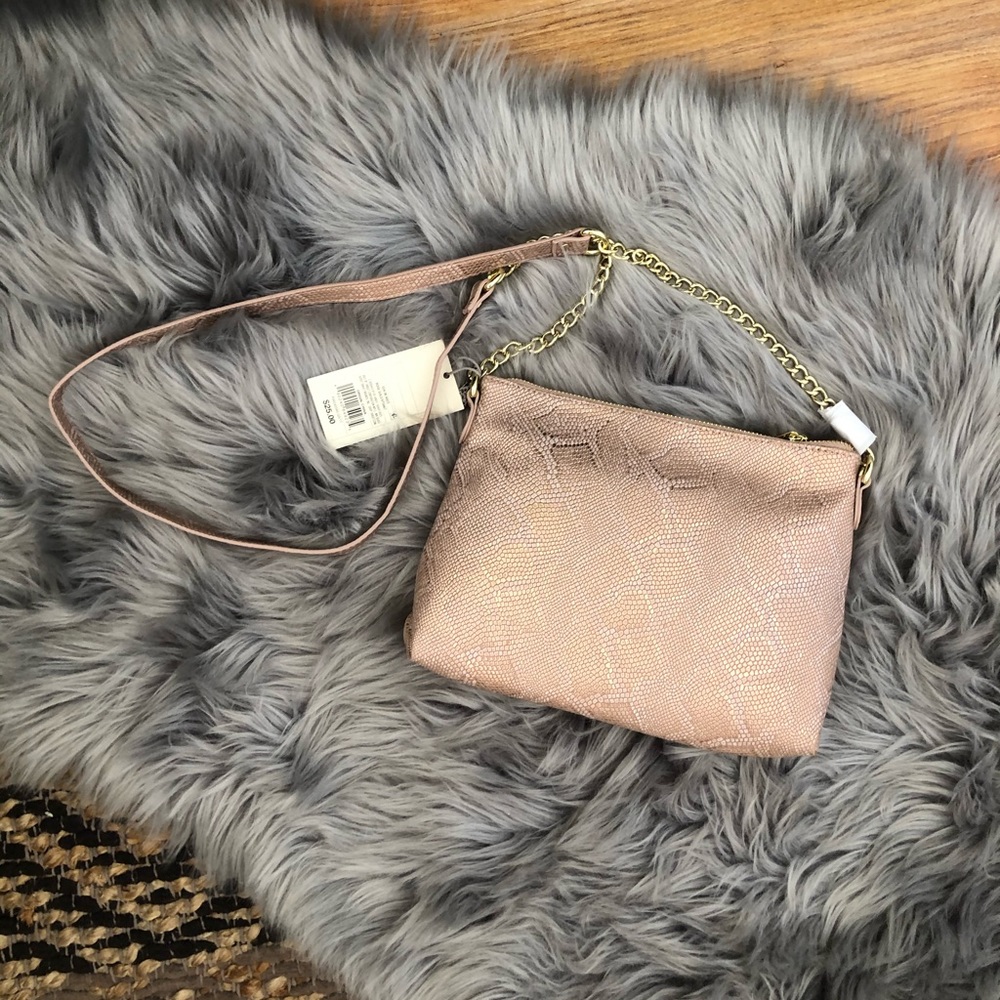 NWT rose gold snakeskin bag